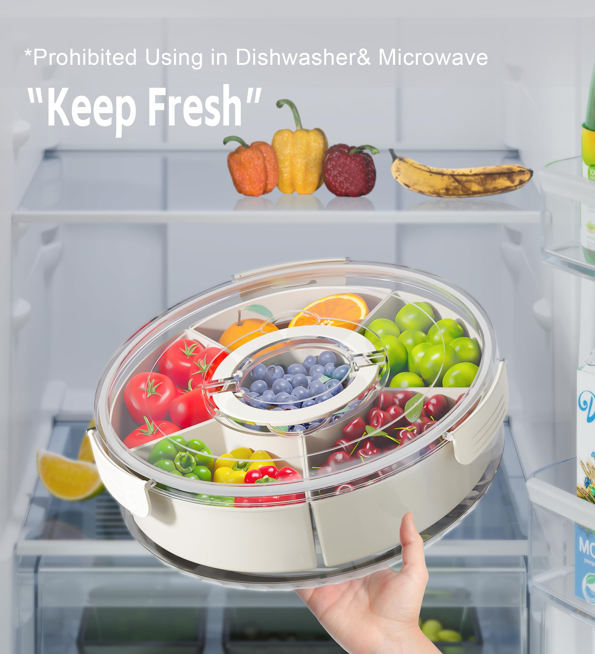 Amazon.com: Divided Rotating Serving Tray with Lid and Handle